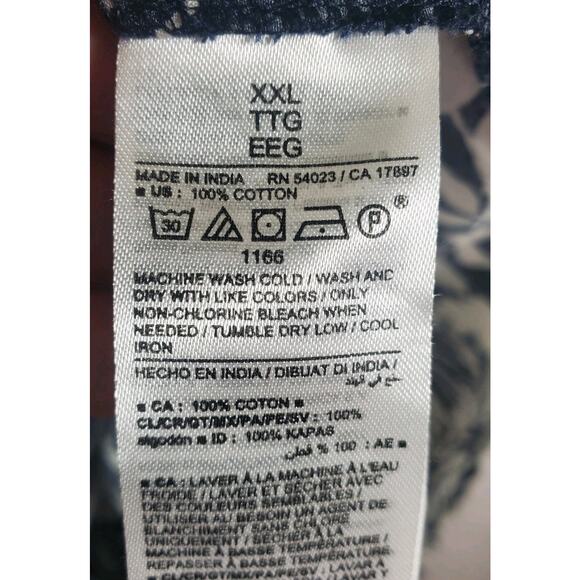 Old Navy Waist-Defined Midi Shirt Dress Navy Blue White Floral Cotton Sz XXL - Picture 13 of 14